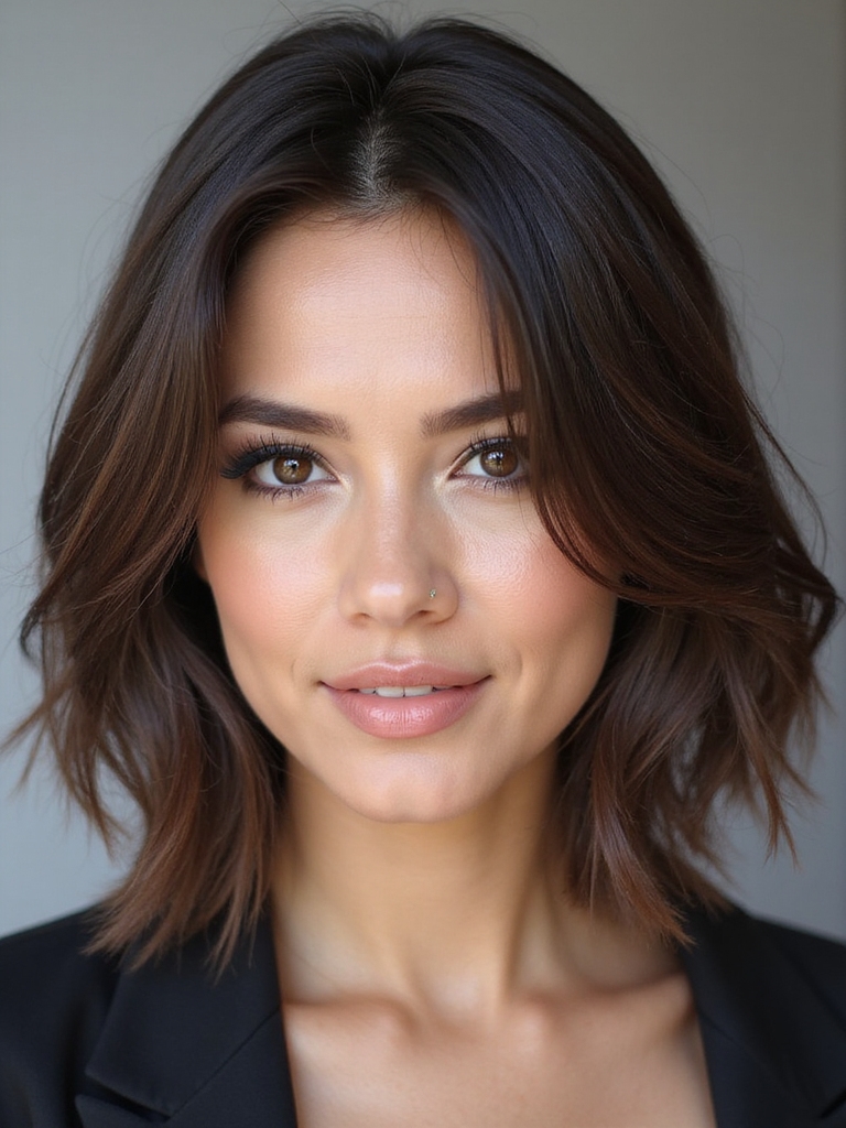 polished long layered lob