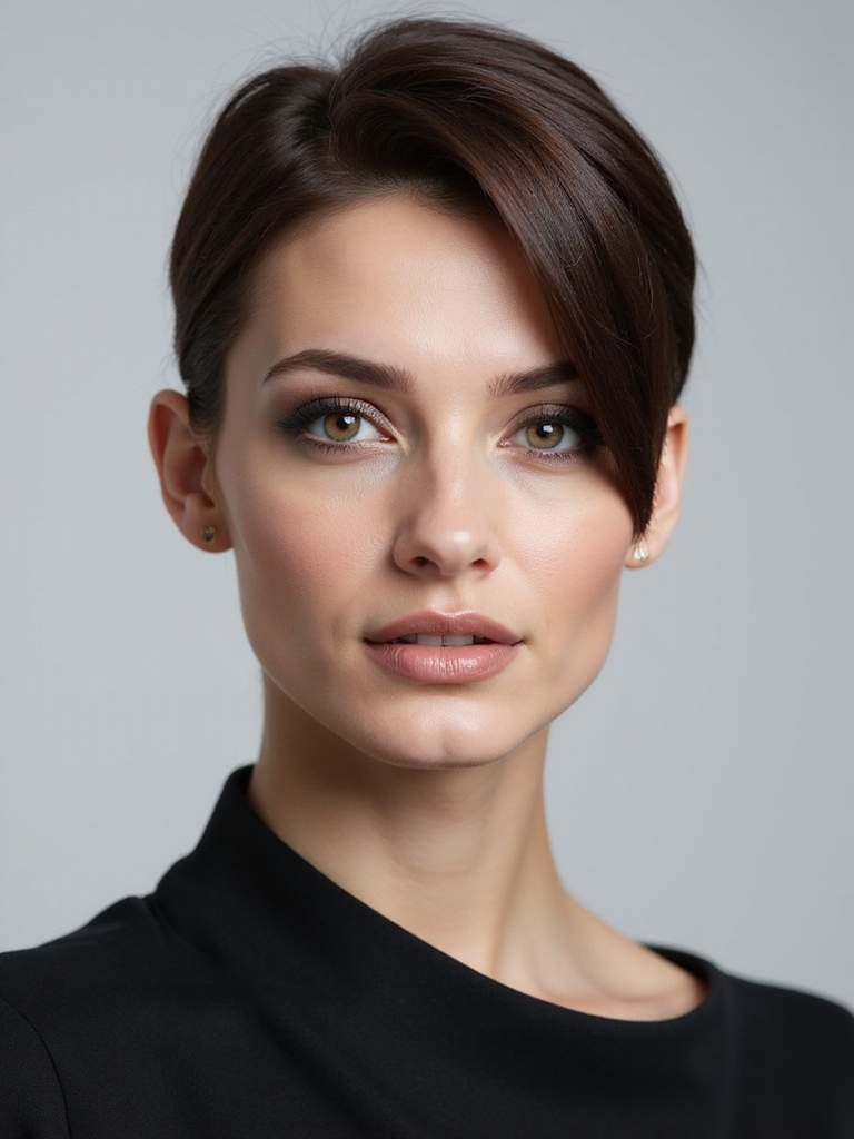 polished sleek pixie style