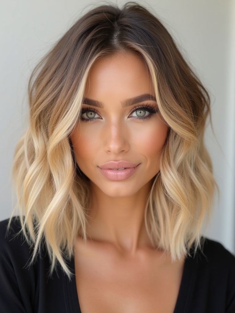 polished structured wavy bob