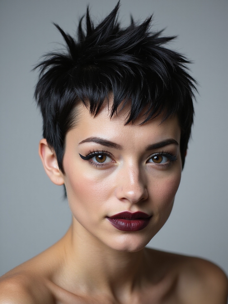 pomade driven textured spiky pixie
