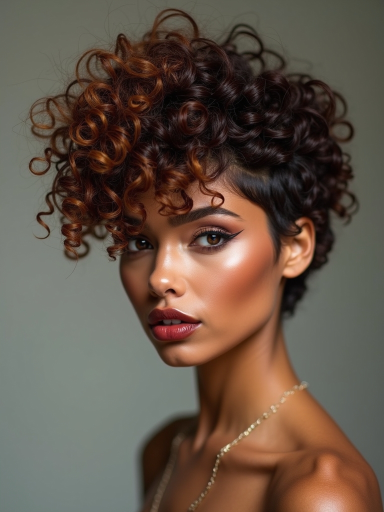 quick defined curly pixie