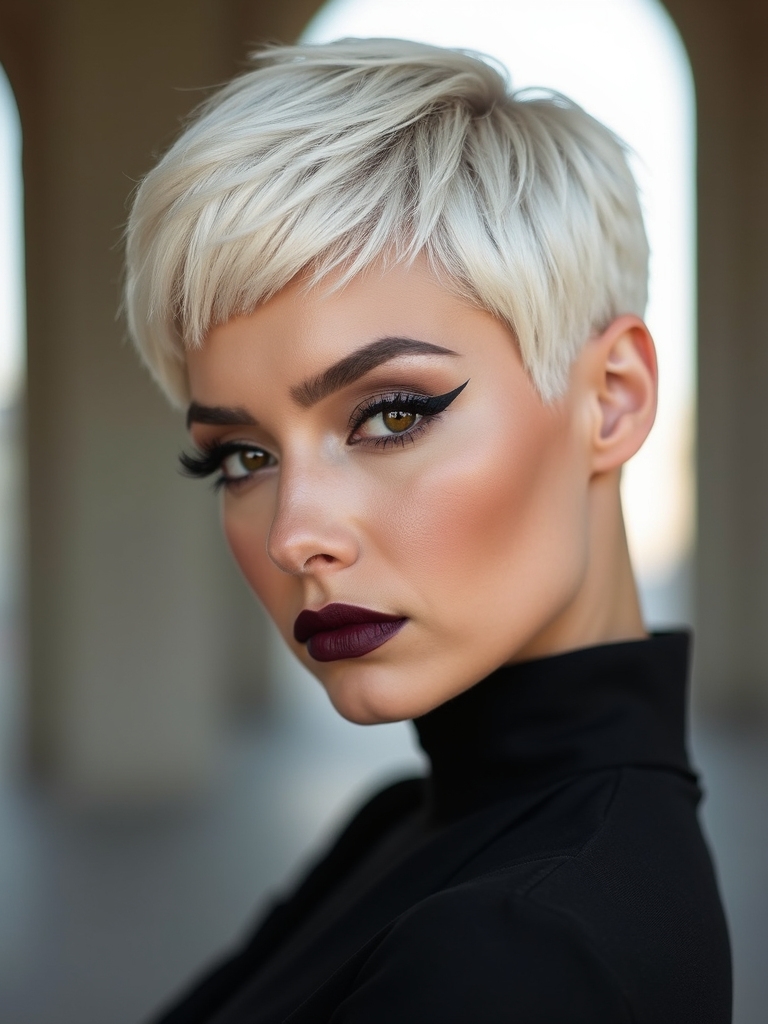 razor sharp architectural pixie cut