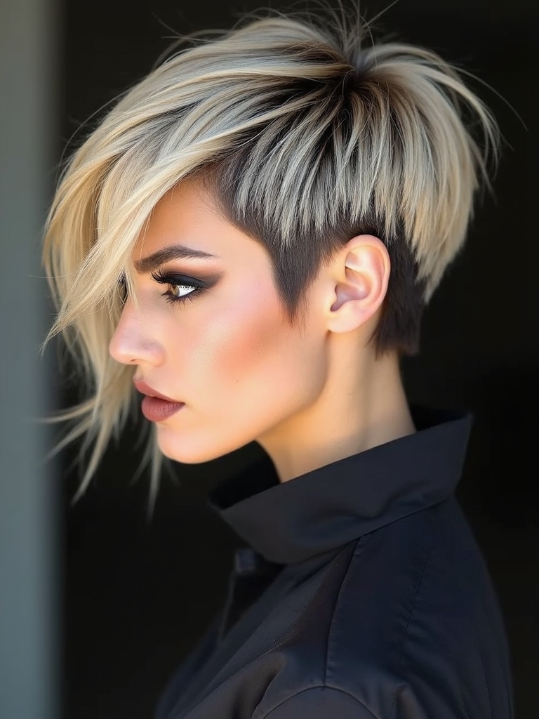 rebellious textured shag undercut