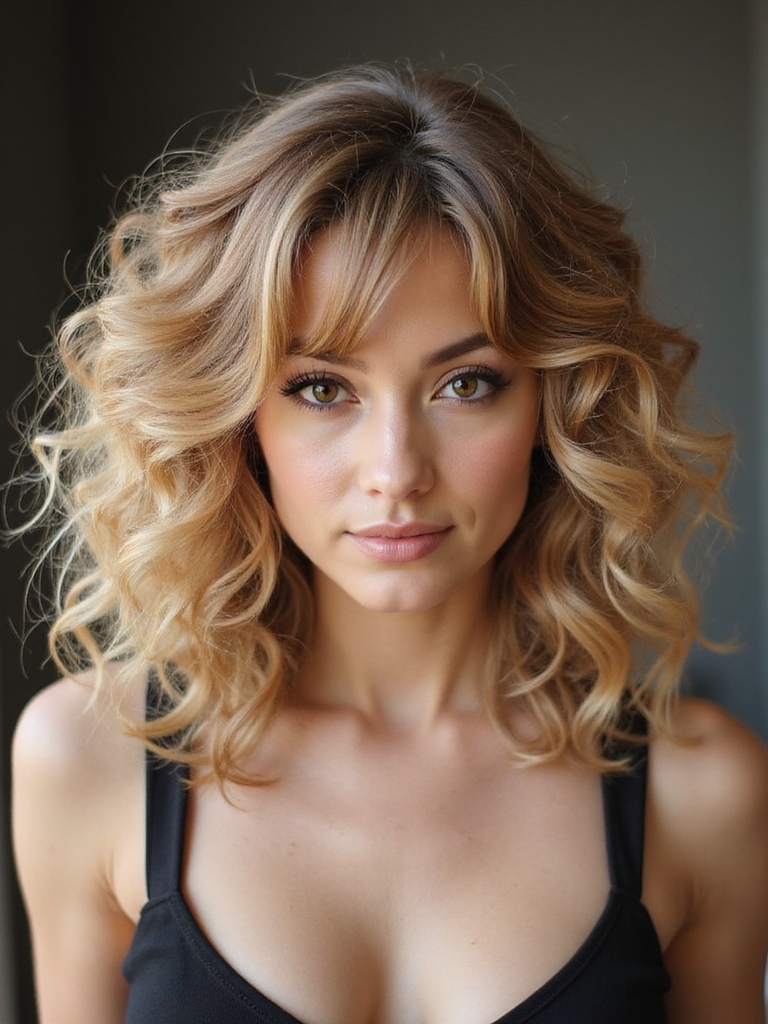 retro layered curly shag