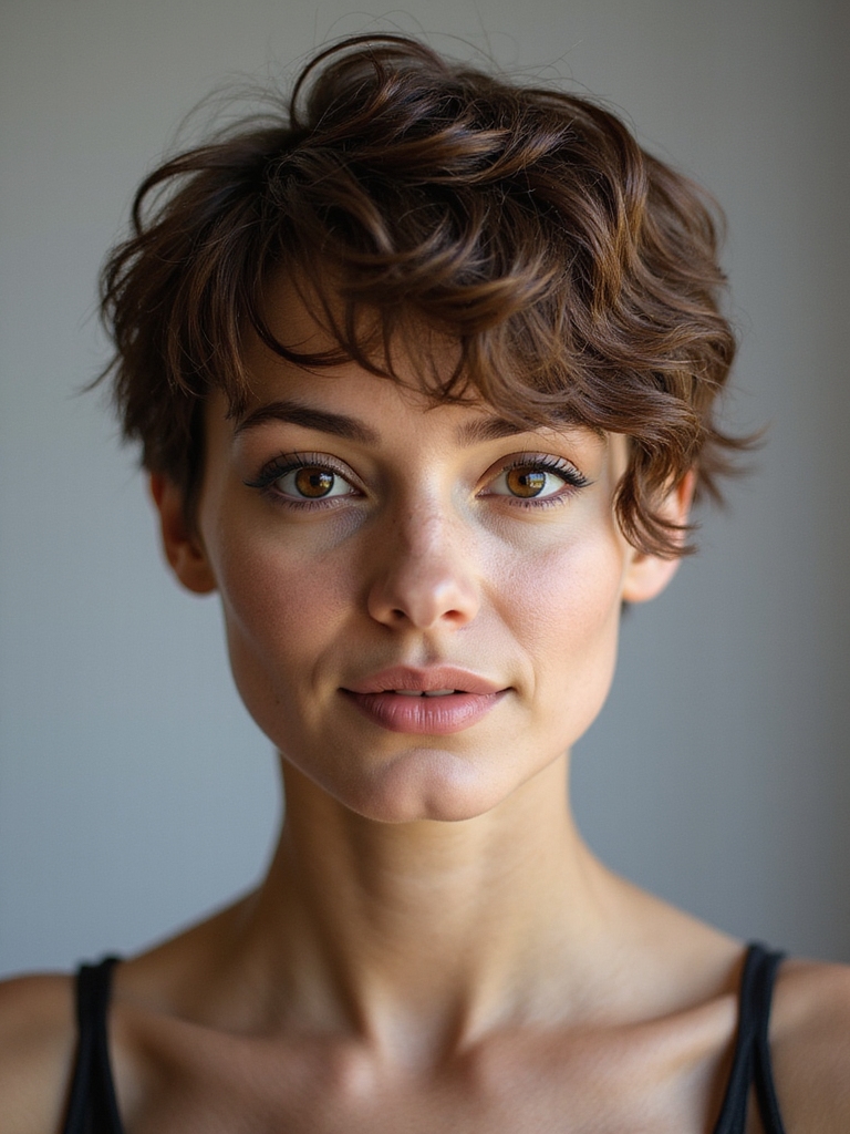 romantic pixie with curls