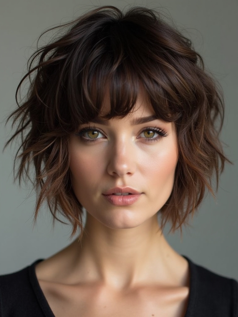 shag haircut with bangs