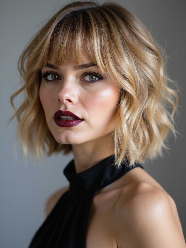 shaggy bangs complement layered cuts