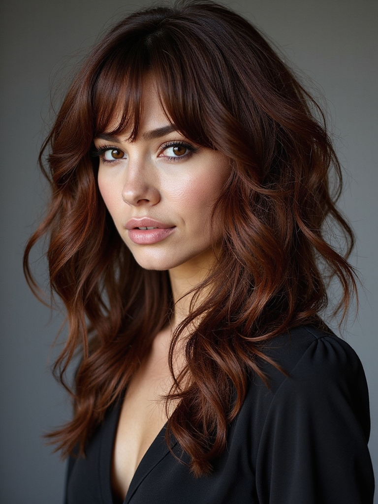 shaggy layered bangs styling