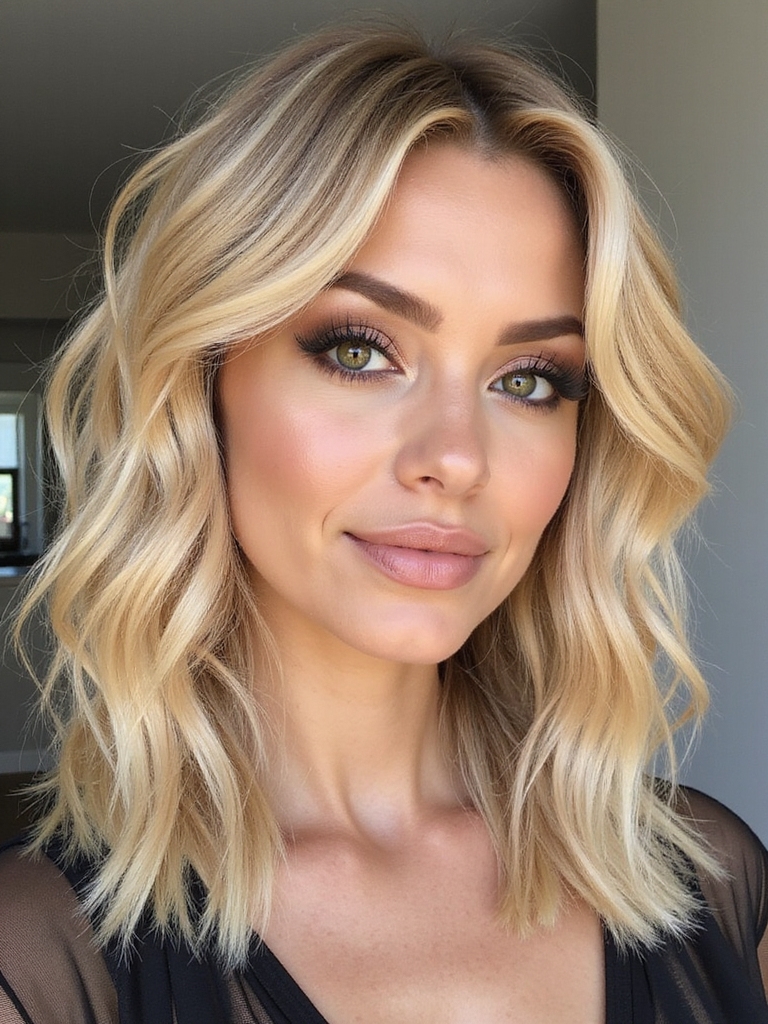 shaggy layered blonde texture