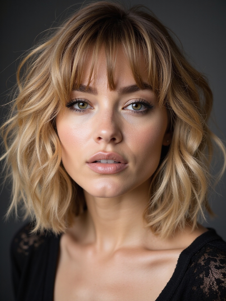 shaggy lob flatters ovals