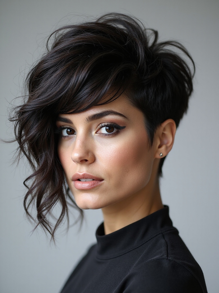 shaggy textured undercut styling