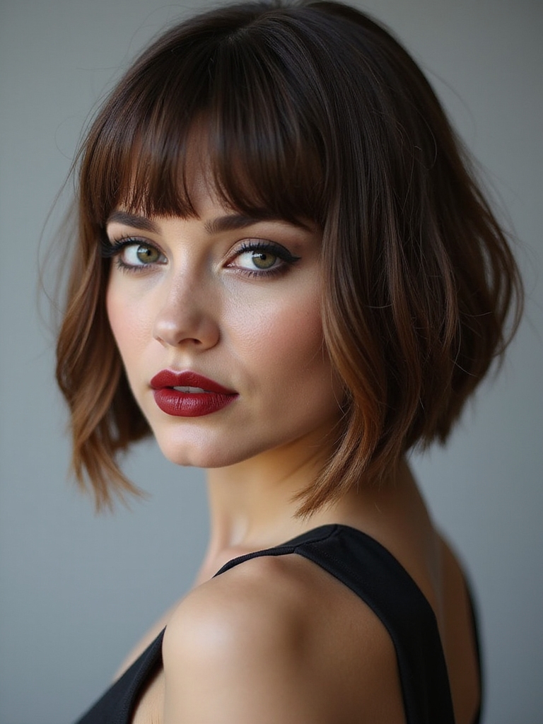 sharp confident precision cut bob