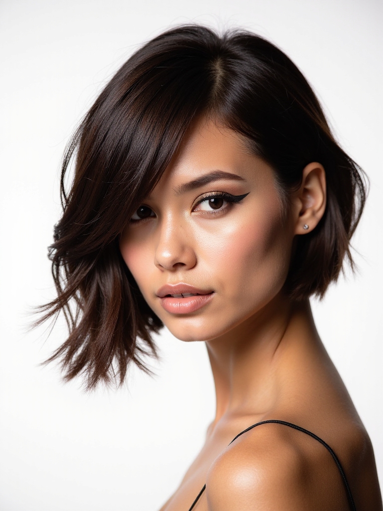 sharp geometric blunt bob