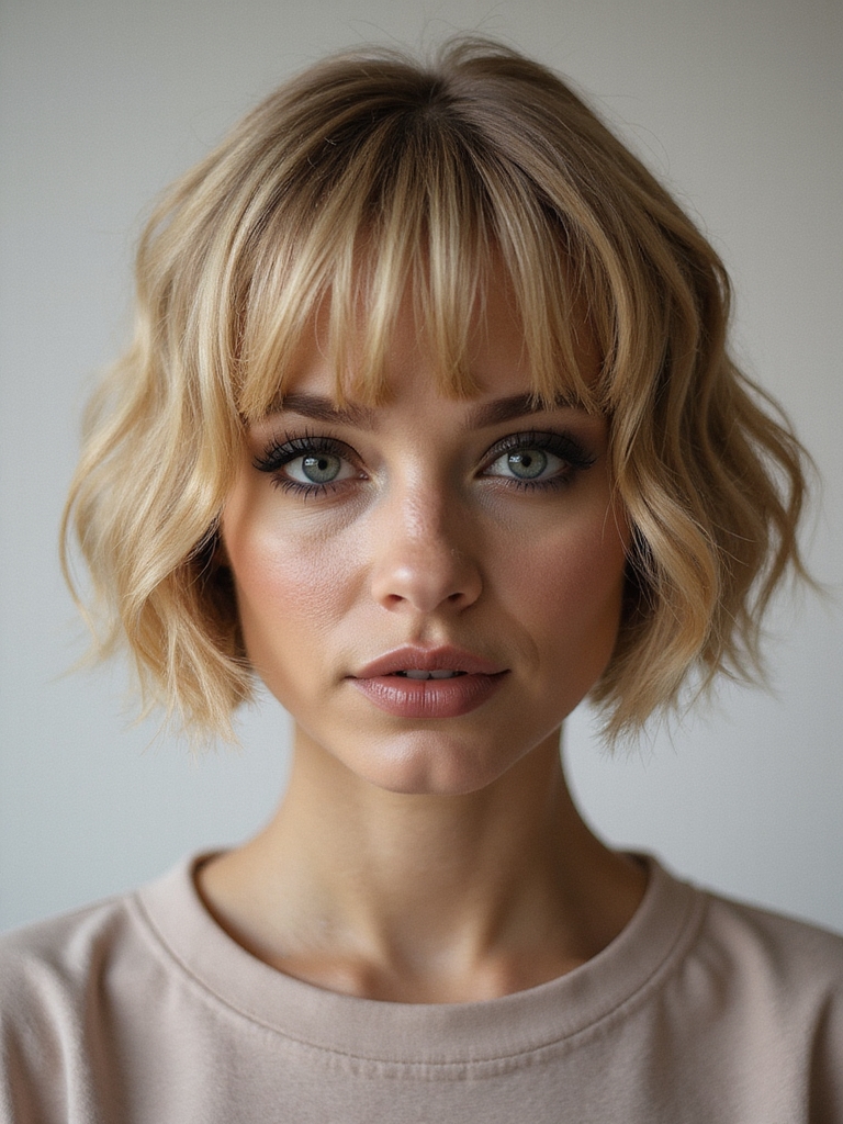 sharp playful geometric bob