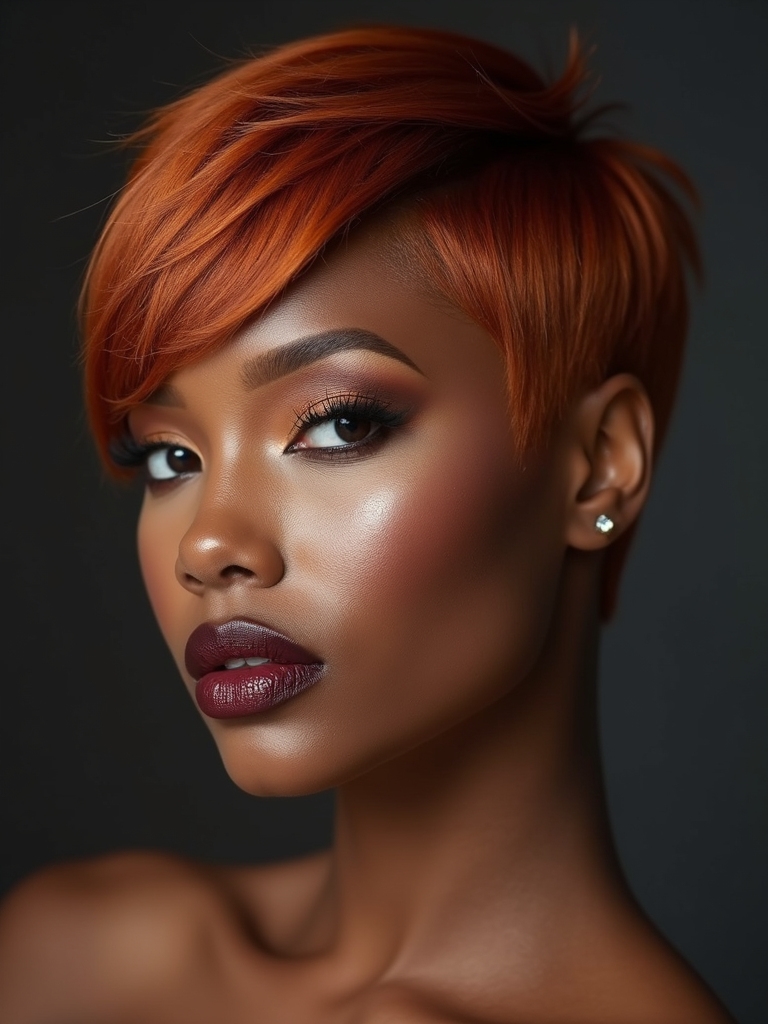 sharp tapered ginger pixie