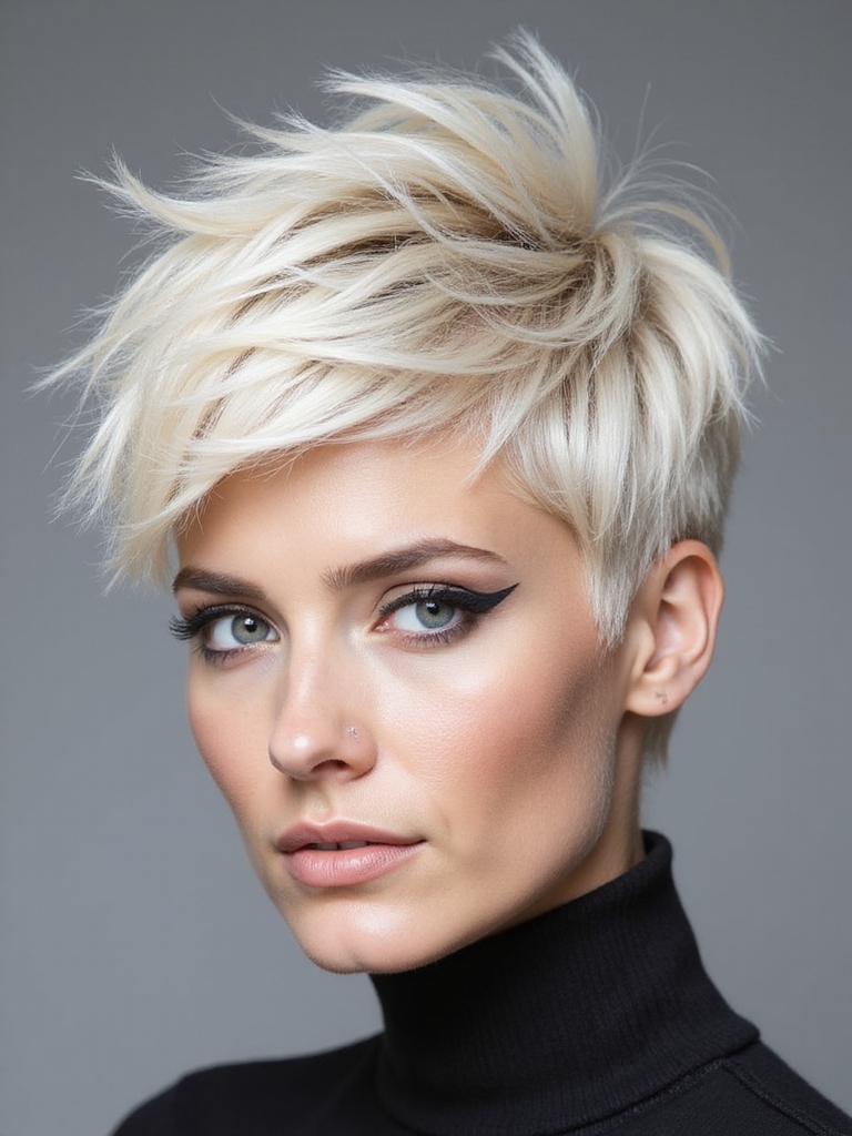 sharp textured rebellious pixie
