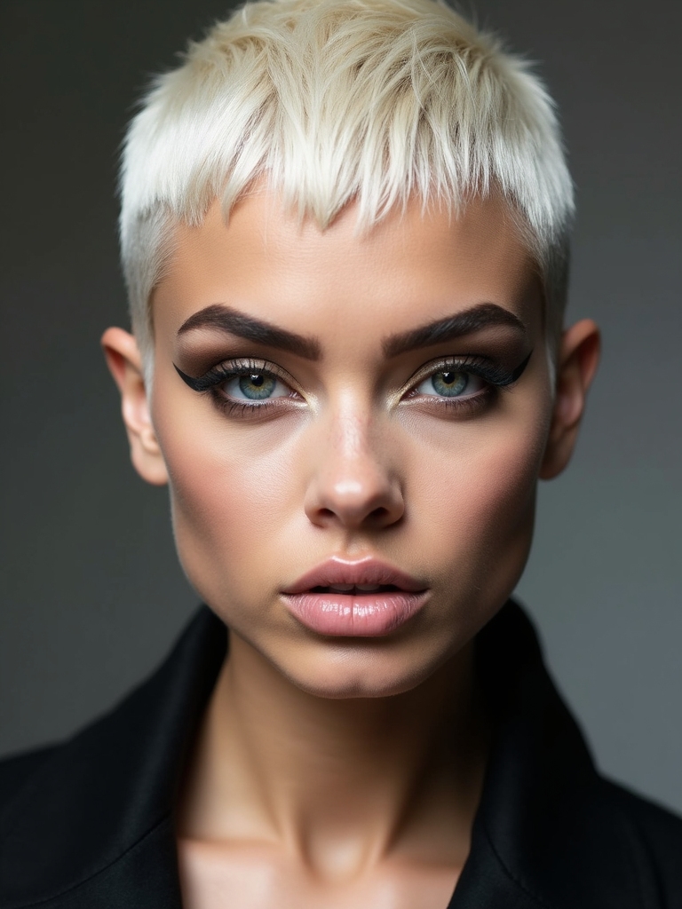 shaved nape geometric pixie