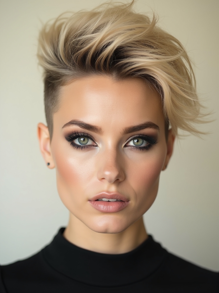 shaved sided layered pixie boldness