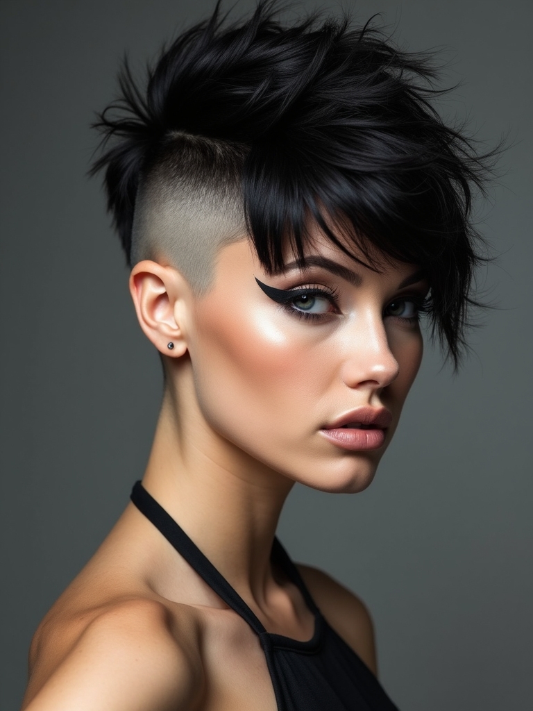 shaved sides textured long top