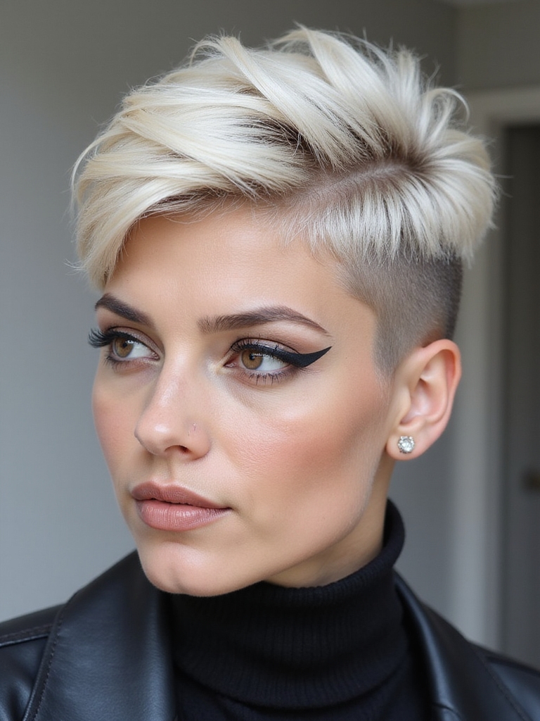 shaved sides textured top
