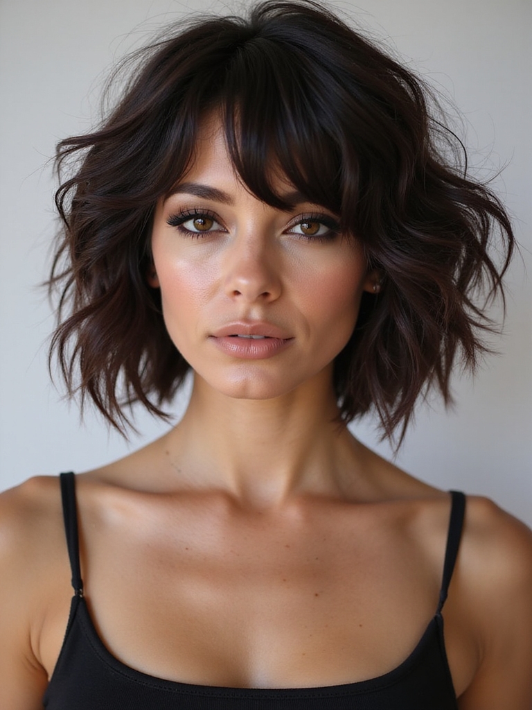 short choppy textured bob