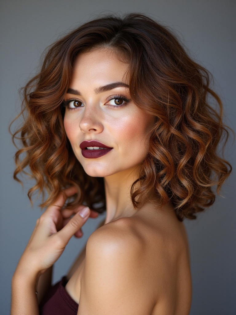 short layered shoulder length curls