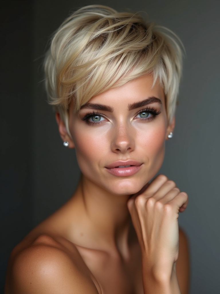 short layered volume face framing