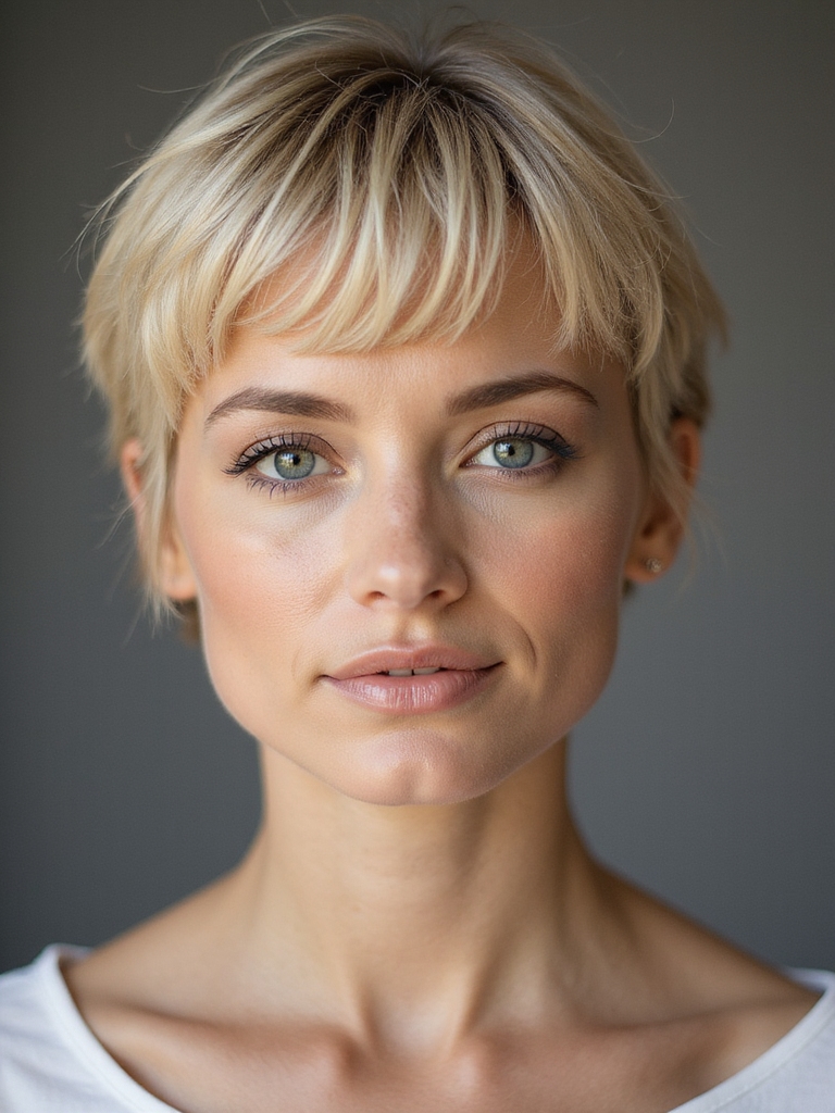 short pixie side bangs