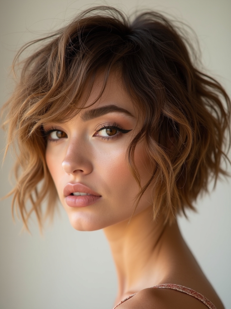 short shag volumizing layers