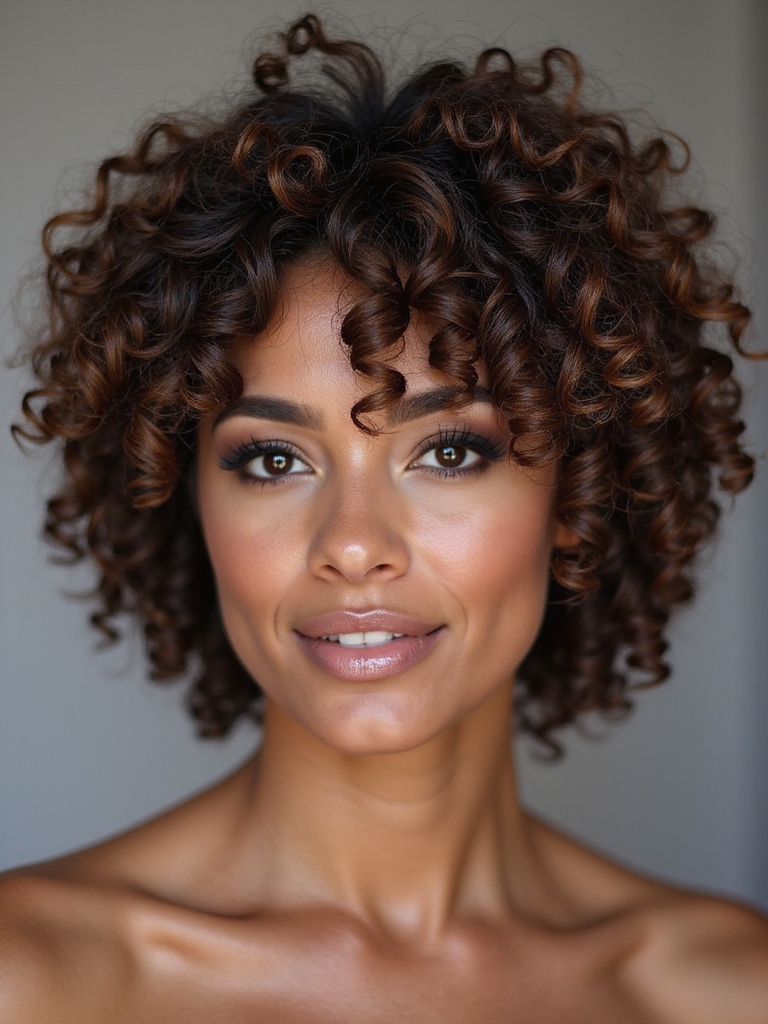 short spiraled curly shaggy