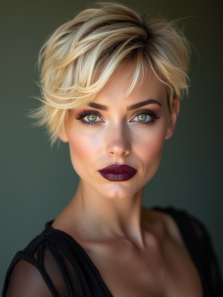 short textured 90s pixie