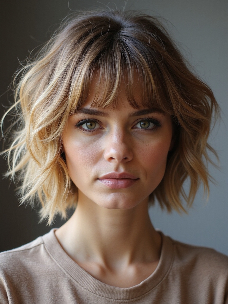 short textured edgy crop