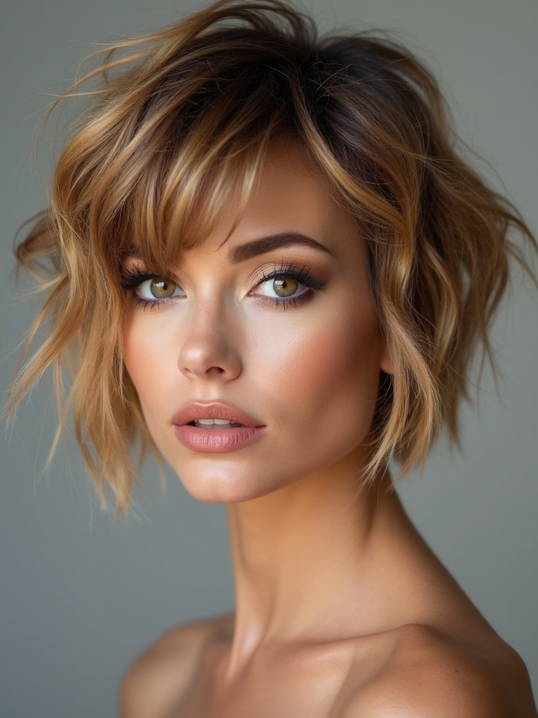 short textured shaggy bob