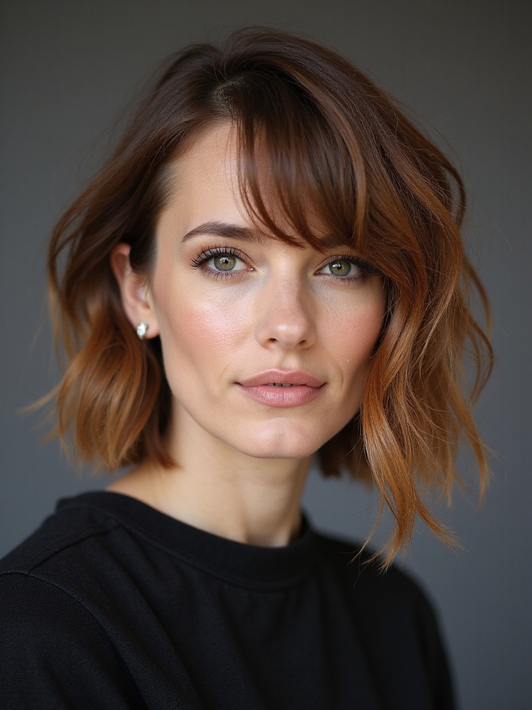shoulder length shag textured styling