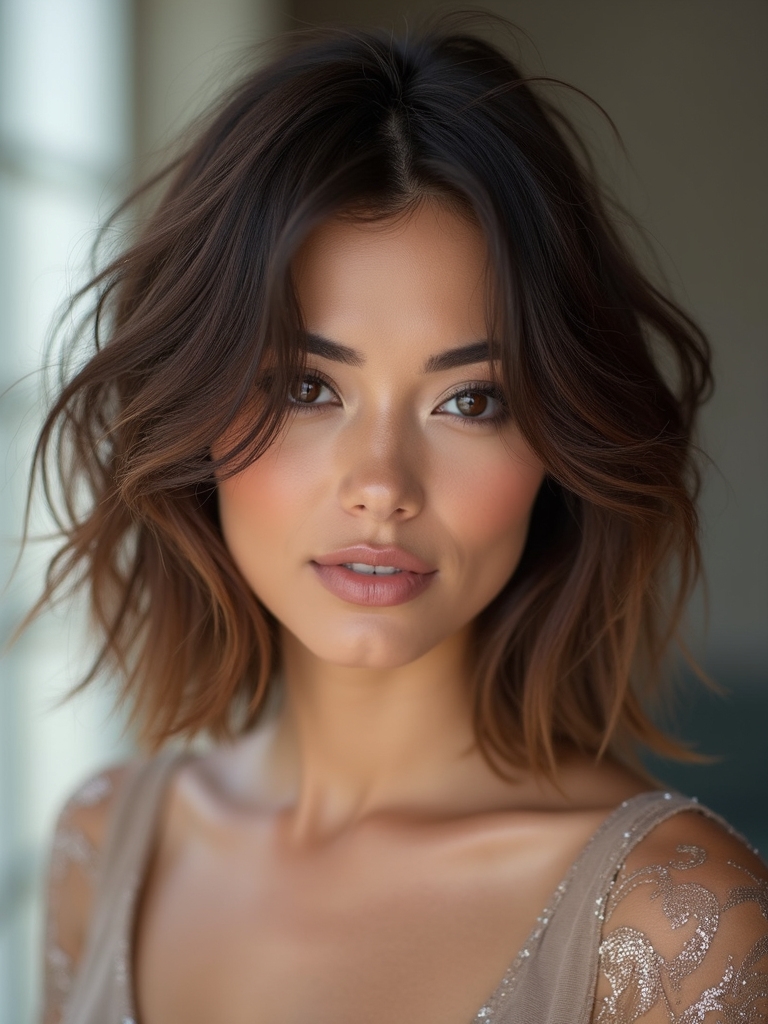 shoulder length wispy layered movement