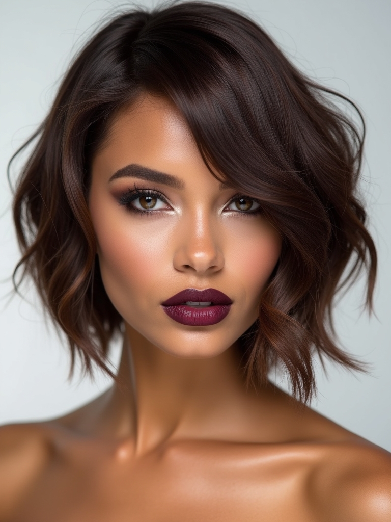 side parted dimensional colored bob