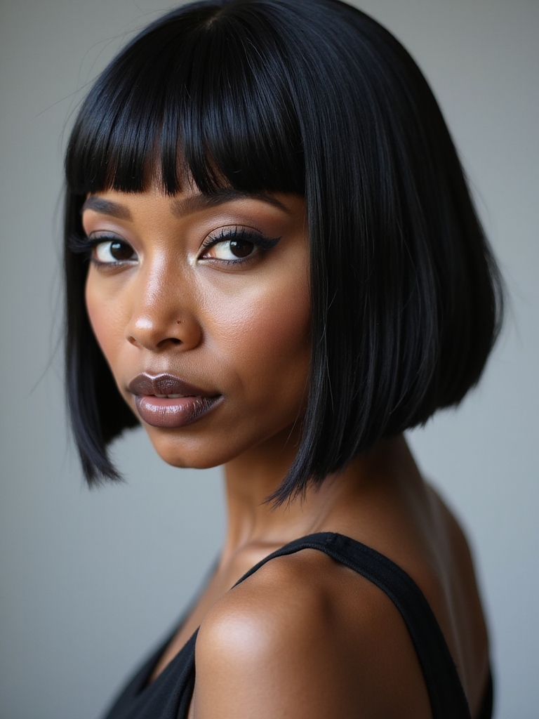 sleek angular geometric bob