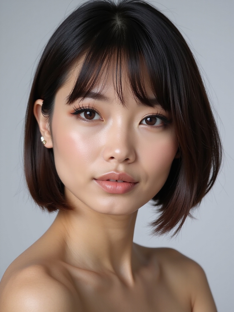 sleek asian bob hairstyle