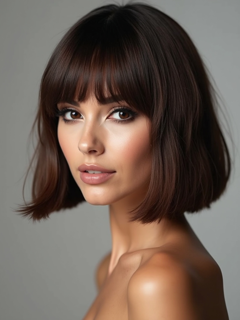 sleek layered shag for straight