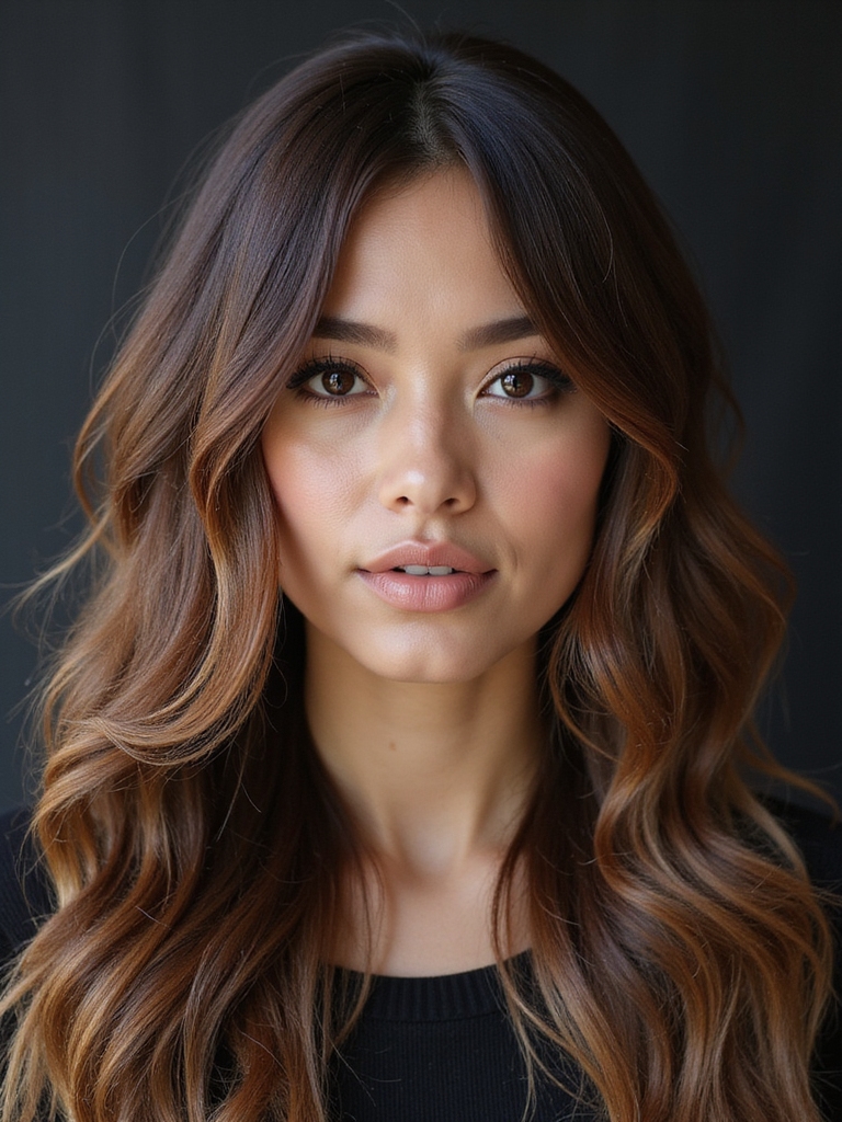 sleek layered straight hairstyle