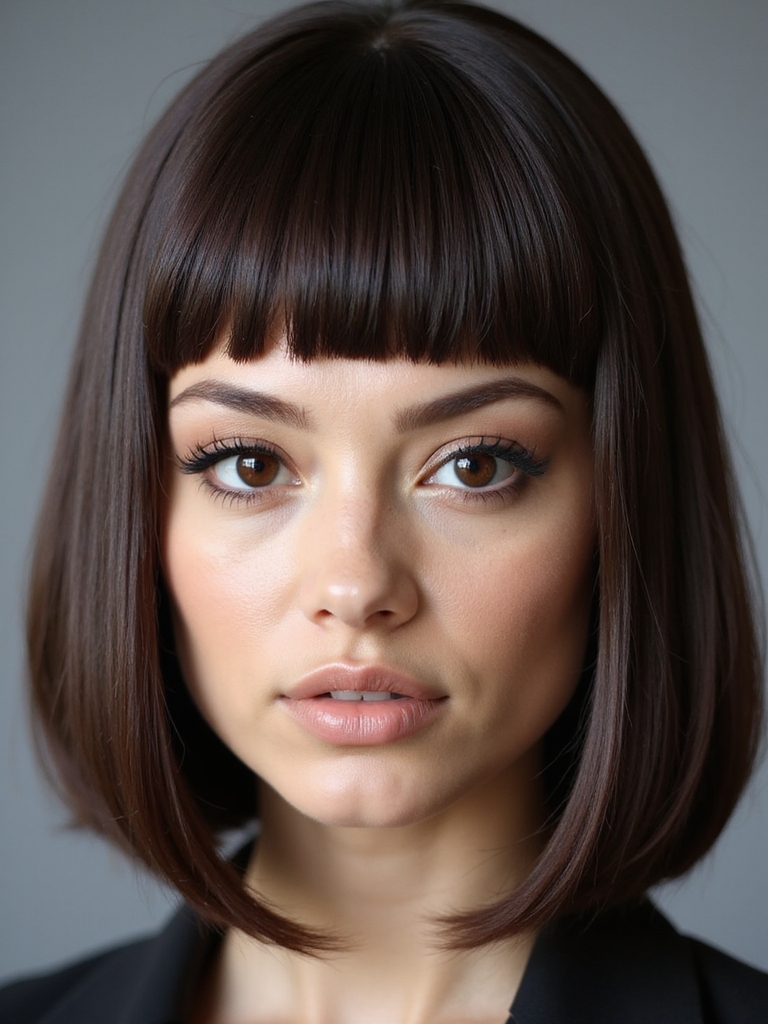 sleek layered straight styling