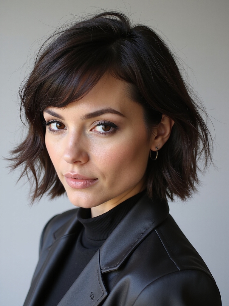 sleek layers tousled ends