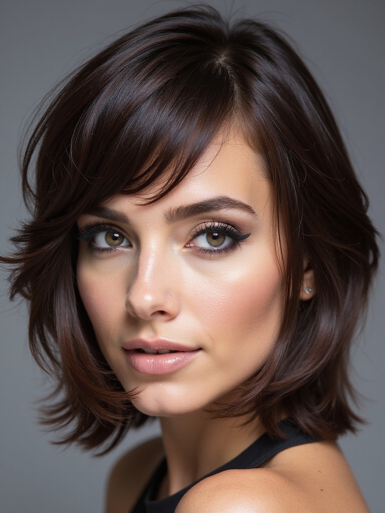 sleek polished layered shag