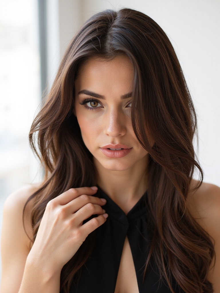 sleek polished layered straighthair