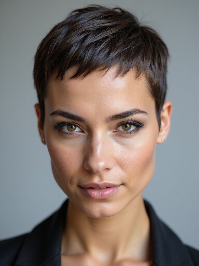 sleek polished long pixie