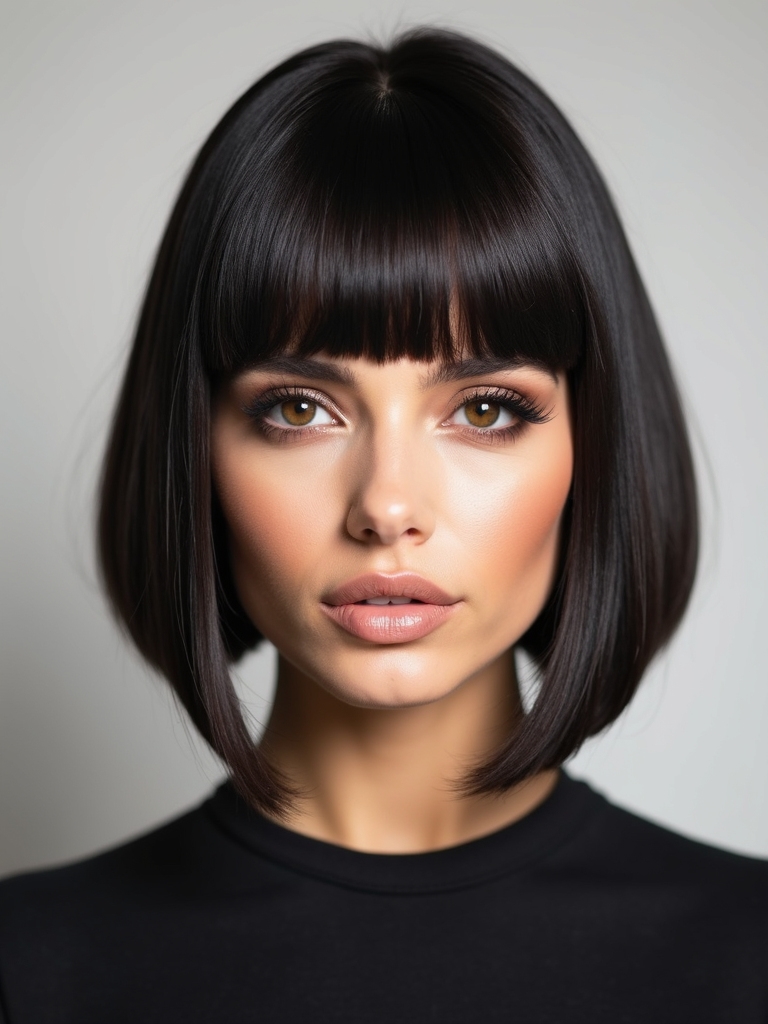 sleek polished razor sharp bob