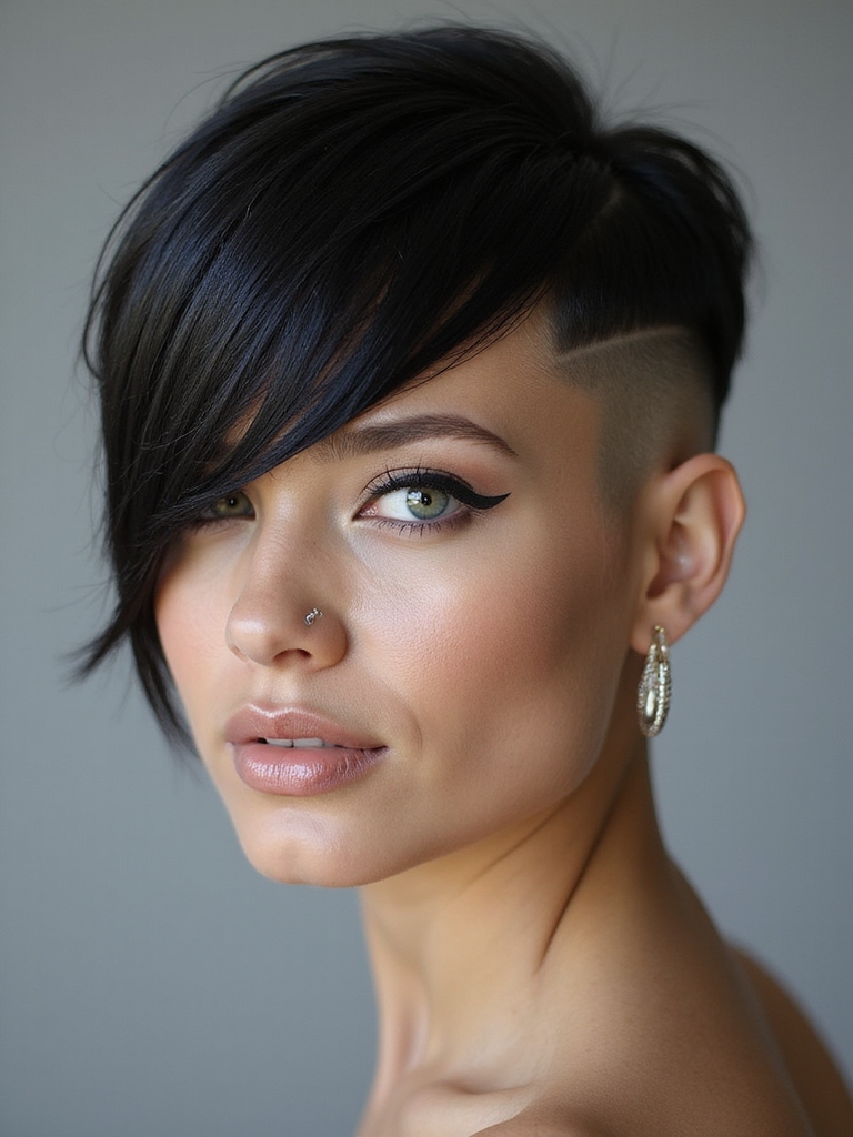 sleek polished undercut pixie