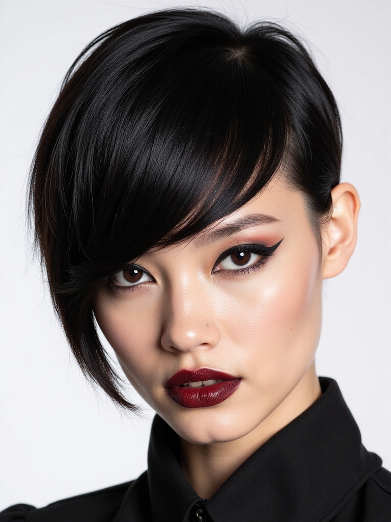 sleek sculpted textured pixie