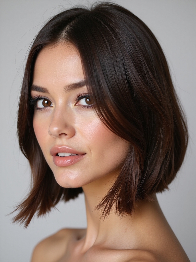 sleek side part bob essentials