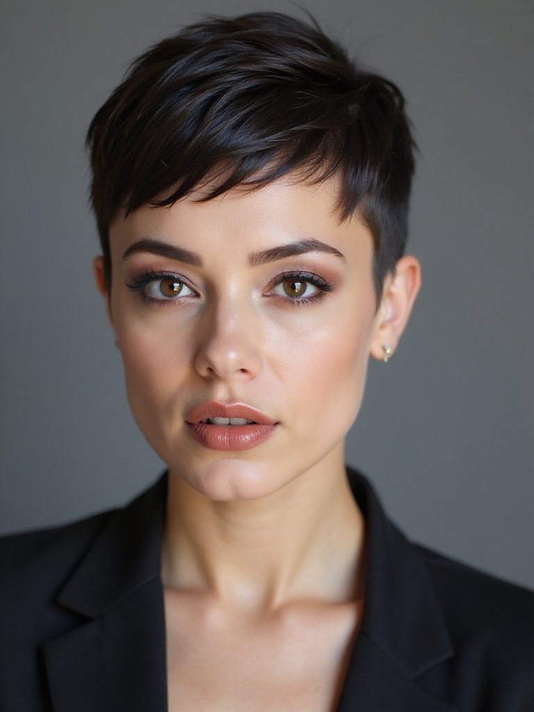 sleek tapered pixie fade